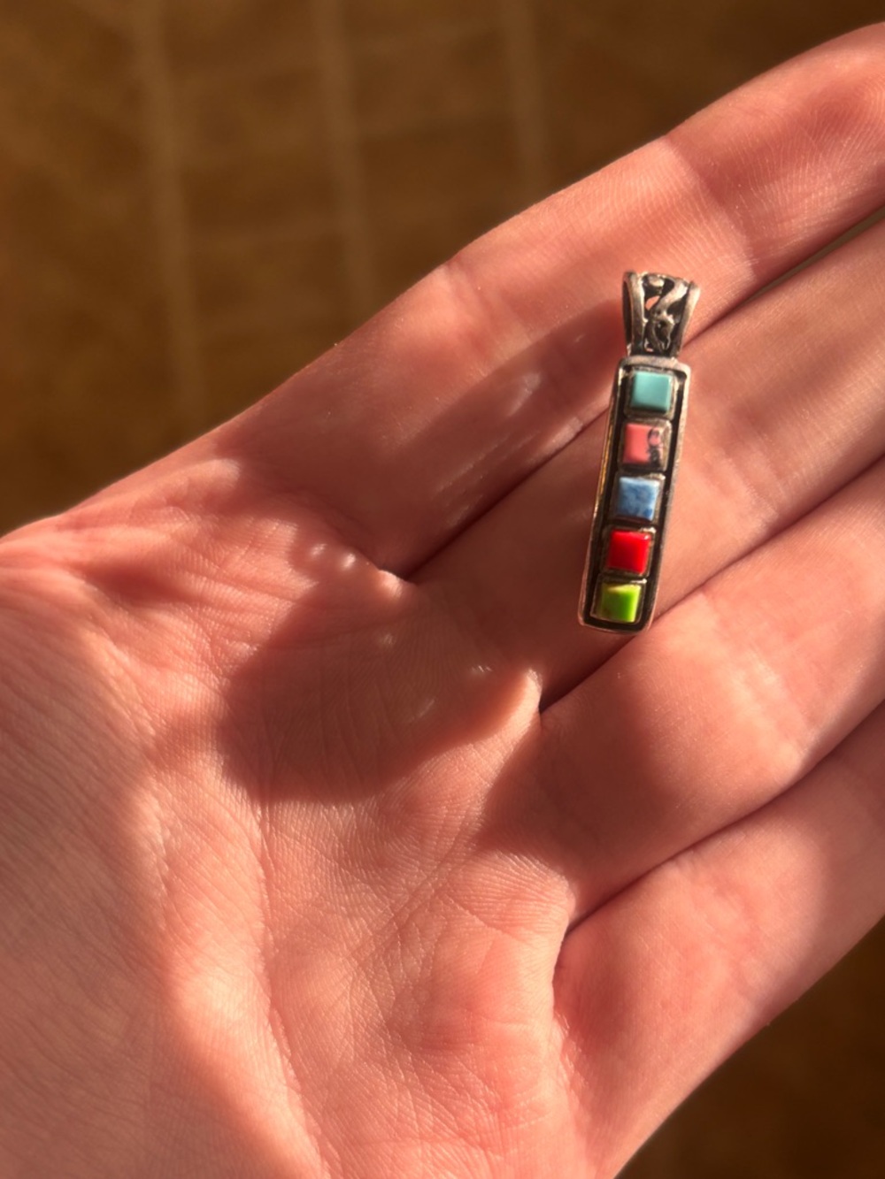 Sterling Silver Turquoise & Coral pendant